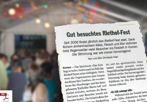 Zeitung Riethof Fest 2014 Artikel